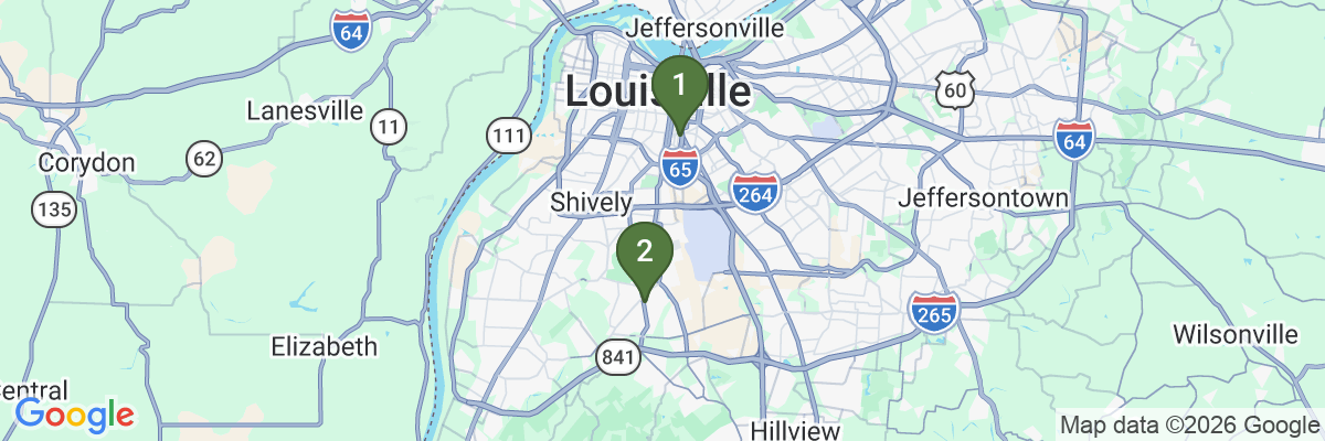 Map showing facility locations