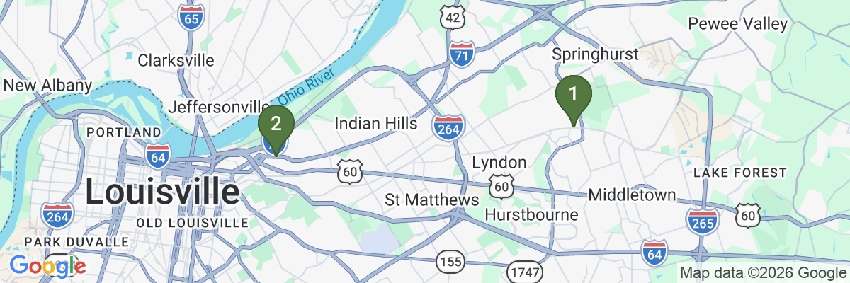 Map showing facility locations