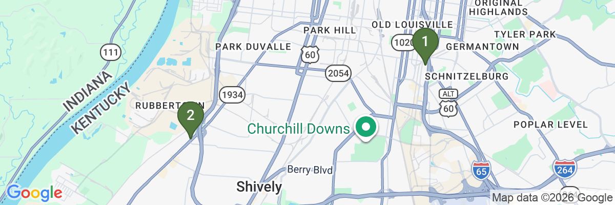 Map showing facility locations