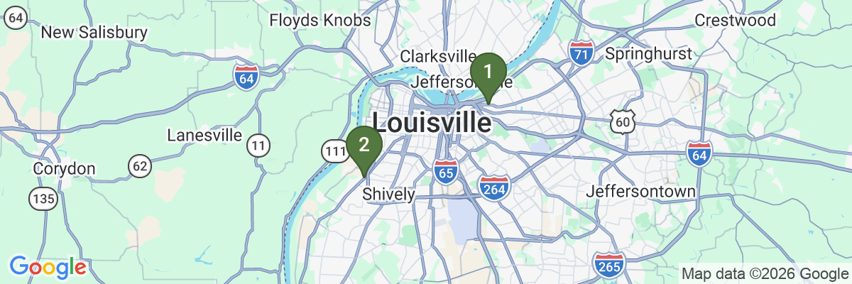 Map showing facility locations