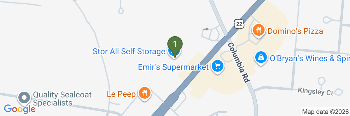 Map showing facility locations