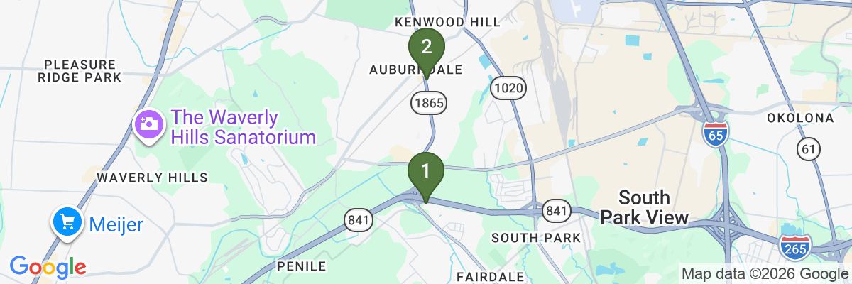 Map showing facility locations