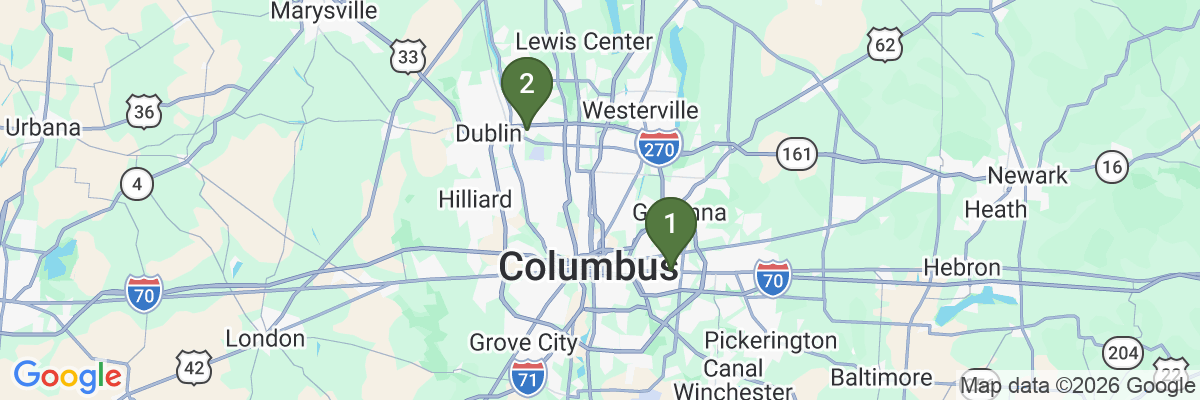 Map showing facility locations