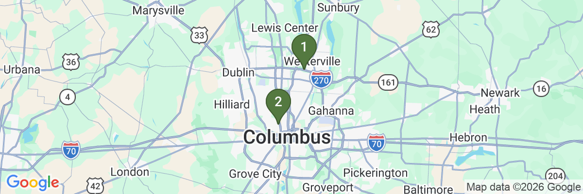 Map showing facility locations