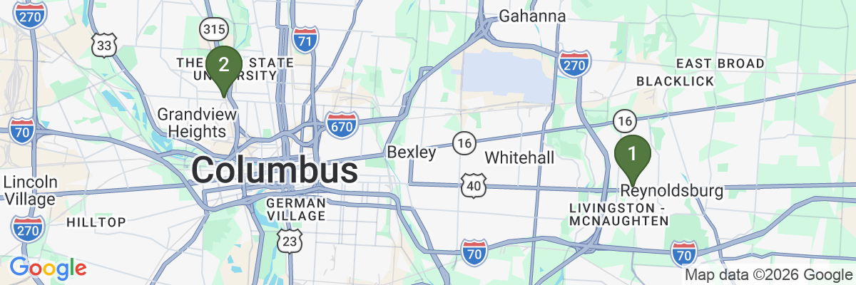 Map showing facility locations