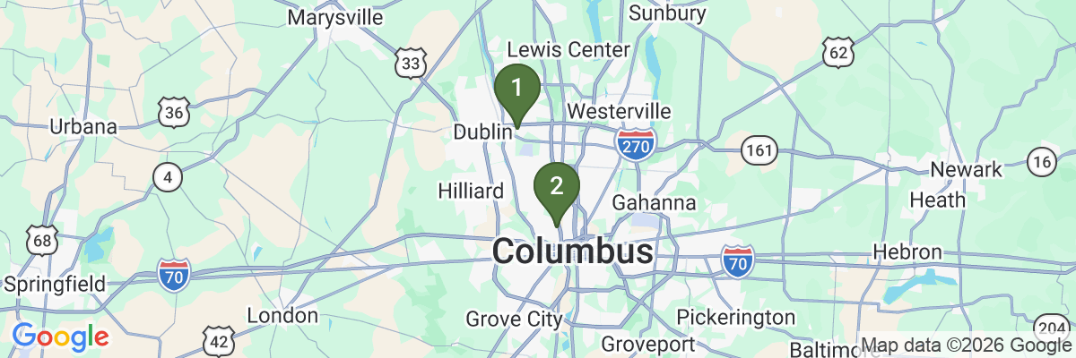 Map showing facility locations